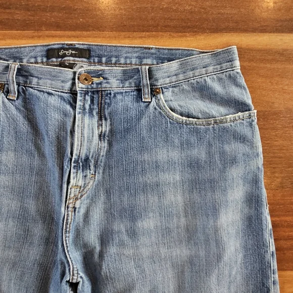 Sean John Jeans Blue Medium Wash Denim Baggy Hip Hop Distressed Ripped Men 40x32 - Picture 11 of 16